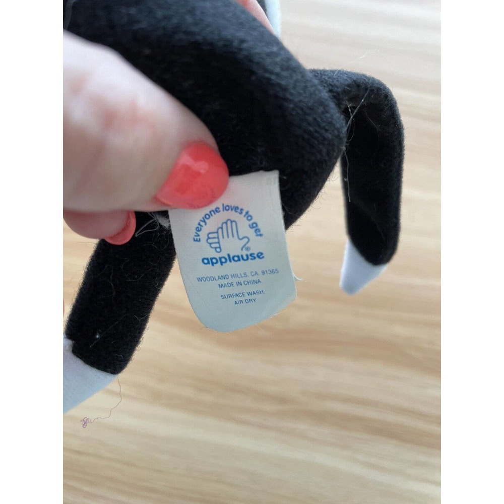 *1997 Sylvester Cat Tongue Out Plush Stuffed Animal Beads Vintage 8" Applause - Picture 4 of 5